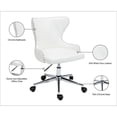 thumbnail image 3 of Meridian Furniture Chaise de Bureau Pivotante Réglable en Similicuir Blanc, 3 of 8