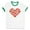 White/Kelly Green, variant on Strawberry Heart Ringer Tee Shirt Unisex Large White/Black