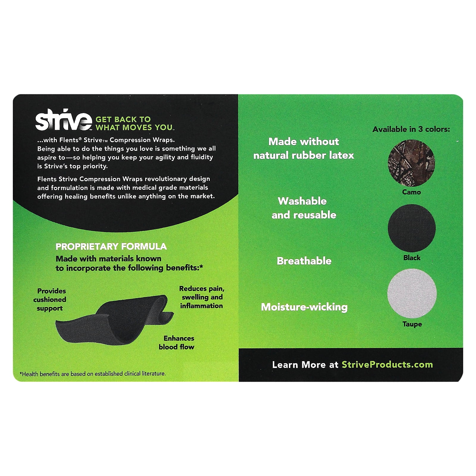 Strive Strive Compression Therapy Wrap to Enhance Blood Flow, Black