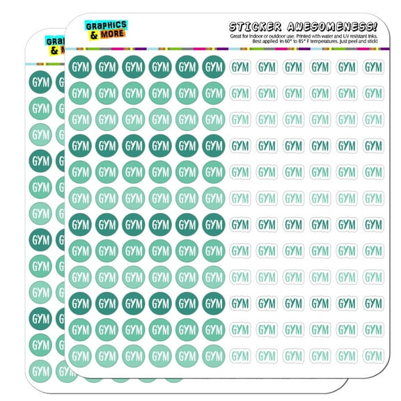 Gym Dots Planner Calendar Scrapbooking Crafting Stickers - Teal - Opaque