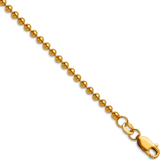 1/20 14k Gold Filled 2.50mm Ball With Lobster Clasp Chain Necklace 20 Inch Chain Necklace for Women and Men