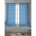 thumbnail image 4 of Blue Burlap Texture Curtains 72 Inch Length, Sheer Curtains for Bedroom Living Room Window Farmhouse Vintage Blue Rod Pocket Voile Drapes Kitchen Curtains Small Half Window 52"x72" 2 Panels, 4 of 7