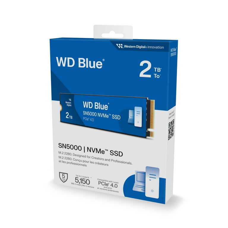 Western Digital 2TB WD Blue SN5000 NVMe SSD, PCIe Gen 4.0