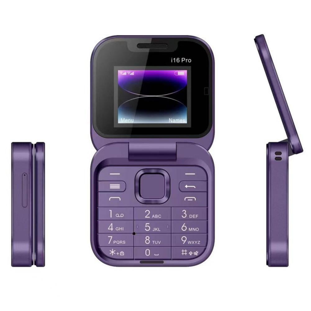 Mini Flip Mobile Phone Radio Magic Voice Blacklist Speed Dial Vibration 2SIM Card Small Display Foldable Phone for Elderly People,Easy to Use,Gift for Fathers Day