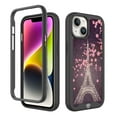 thumbnail image 2 of Designed for Apple iPhone 15 Pro Exotic Design Fashion Hybrid Dual Layer Rugged Bumper Frame Hybrid Shockproof Rubber TPU Defender Phone Case Cover [Eiffel Tower Paris Sakura], 2 of 4