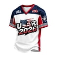 thumbnail image 2 of 2026 New USA Soccer Jersey Men United States National Team Shirt, United States Jersey Soccer, Resistant V Neck Short Sleeve Football Tee for Sports Casual Daily Use for Adult(White, 3XL), 2 of 4