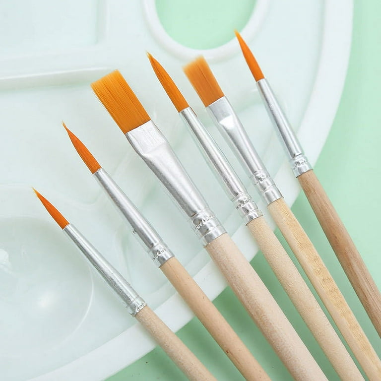 6 Pcs Paint Brushes Watercolor Brushes Art Paint Brush Set and 1