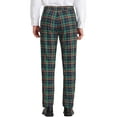 thumbnail image 3 of INSPIRE CHIC Men's Business Plaid Lightweight Regular Fit Flat Front Checked Pants 34 Navy Green, 3 of 7
