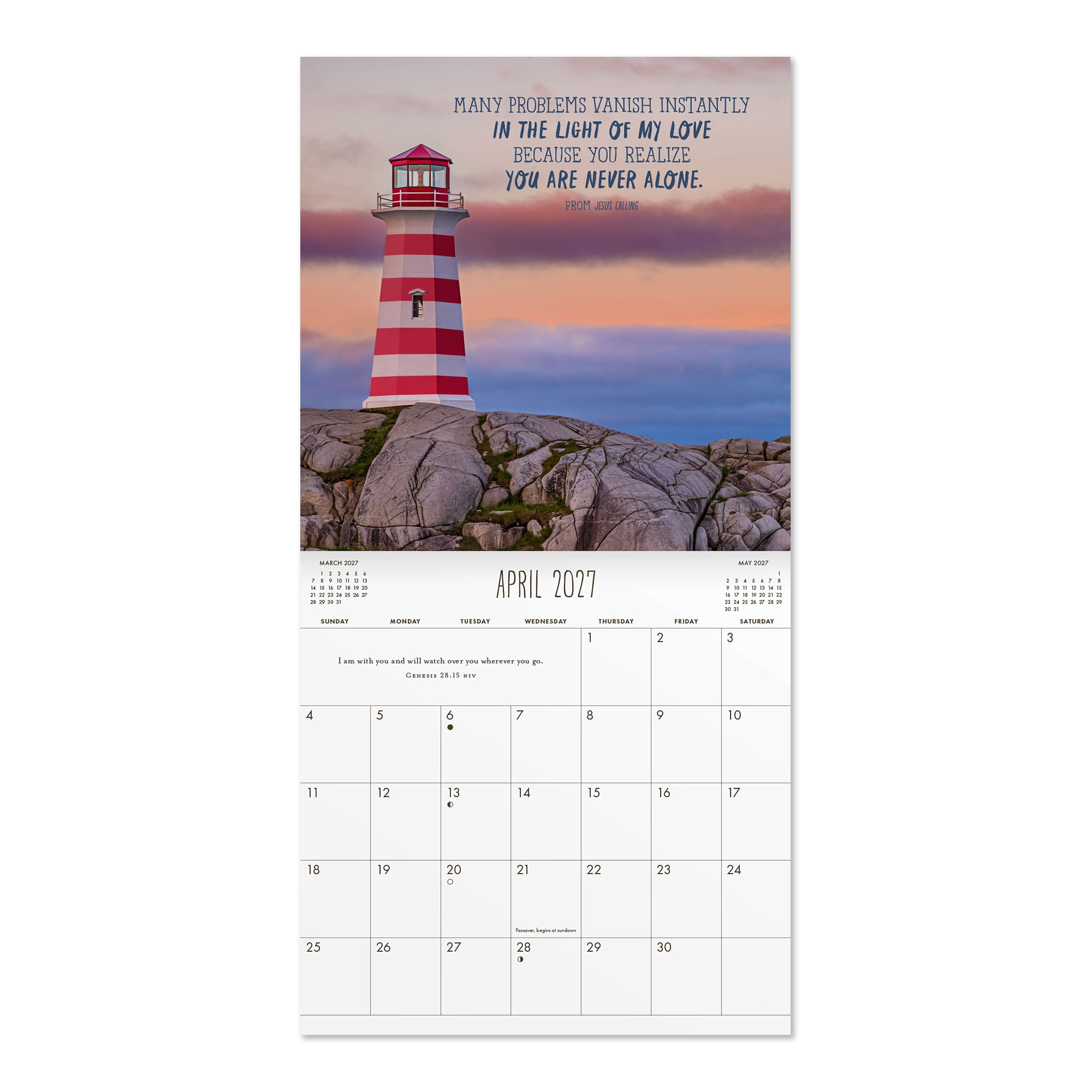 2027 Jesus Calling Hanging Wall Calendar 12x12 January-December Gridded