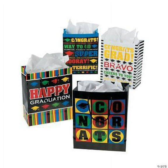 Fun Express Multi-color Graduation Gift Bags, 12 Count