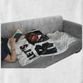 thumbnail image 6 of Guitar Soft Flannel Fleece Throw Blanket, Let's Rock Text Grunge Looking Color Splashed Letters Music Fun Concert, Cozy Plush for Indoor and Outdoor Use, 60" x 80", Ruby Black White, by Ambesonne, 6 of 6