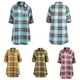 thumbnail image 4 of Camisa larga de mujer Botones de manga larga a cuadros Camisas sueltas ocasionales TOMSHOO Medio, 4 of 7