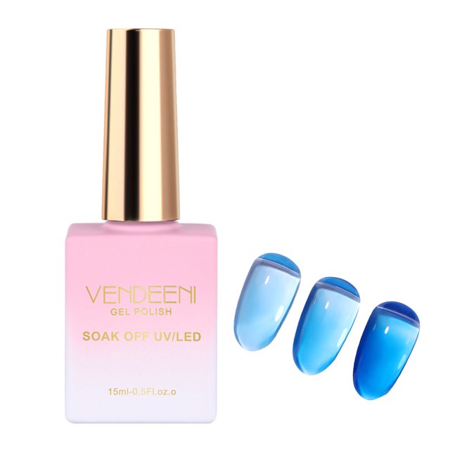Flmtop Vernis à Ongles 15 ml Sécuritaire Semi-Permanent Léger Gelée Transparent Vernis UV Salon de Manucure