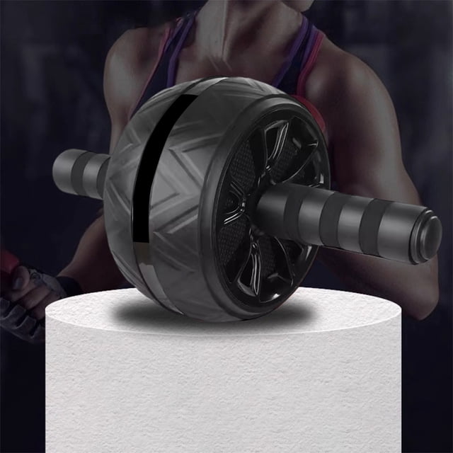 Ab Roller Wheel for Core Strength Training - 11.81 Inch Abdominal Exercise Wheel with Knee Pad - Home Gym Equipment for Abs, Arms & Back Workout - Black Steel & Plastic Construction Akmoler