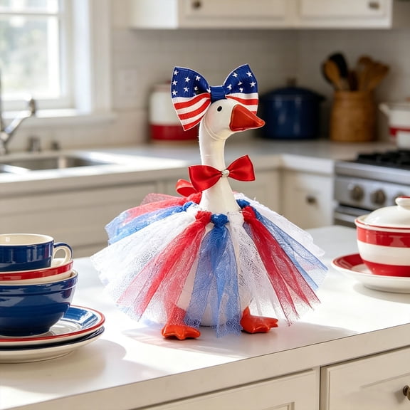 Desk Goose Outfits, 7 Inch Mini Desktop Goose Football Uniform with Helmet, Cute Tabletop Statue Costumes Accessories, Perfect for Home Office Desk Decor, Patio Porch Balcony Outdoor Decorations