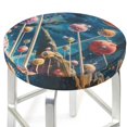 thumbnail image 6 of Cauagu Starry Sky Planet Lollipop Print Round Stool Covers,Seat Cushion for Round Bar Stool Chair Seat Cover for Bar Round Chair Fits for 12/13/14in Bar Stool Cushion, 6 of 7