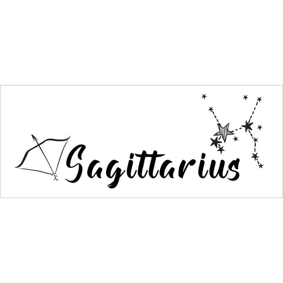 Astrology Zodiac Pattern Sagittarius Wall Art Decal - 8" x 20" Vinyl Adhesive Bedroom Living Room Constellation Symbol Home Decor | Stick And Peel Removable DIY Decoration Sticker