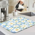 thumbnail image 6 of Daisy Flower Dish Drying Mat 18x24 Inch Spring Floral White High Absorbent Microfiber Pad for Kitchen Counter Coffee Bar Decorative Drainer Mat with Soft Fabric for Dishes Cups Utensils, 6 of 6