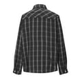 thumbnail image 4 of Lenpel Button down Shirts for Women Cotton Long Sleeve Collared Curved Hem Plaid Dressy Casual Blouses Soft Work Tops with Pockets(Black,XX-Large), 4 of 6