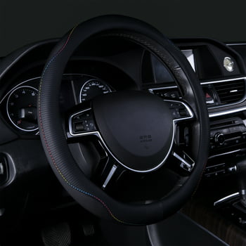 Auto Drive Universal Fit Steering Wheel Cover, Black, Set of 1, Fit Most Cars, SUVs, Trucks, Vans