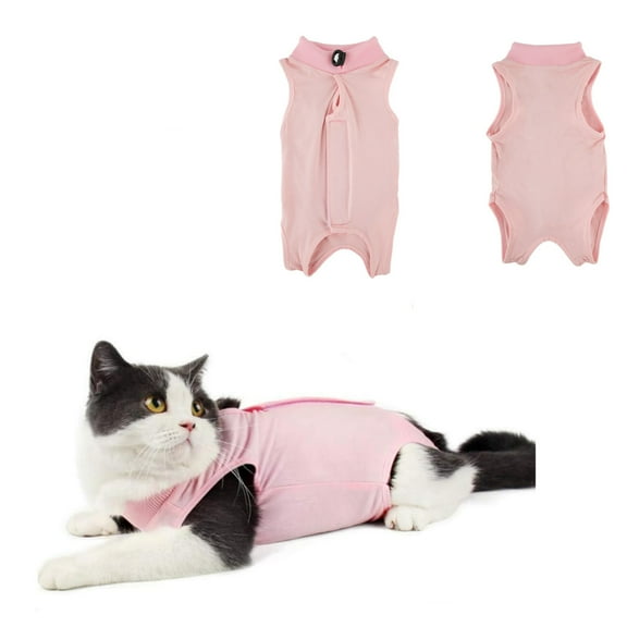 Cat Recovery Suit for Abdominal Wounds or Skin Diseases, Cat Onesie for Cats After Surgery Female Kitten Recovery Suit, Breathable E-Collar Alternative for Cats After Spay Anti Licking Wounds Size M