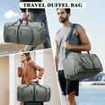 thumbnail image 7 of 65L Large Duffle Bag for Travel - Foldable Men Women Duffel Bag with Shoes Compartment - Gym Overnight Bags Waterproof & Tear Resistant(Gray), 7 of 7