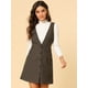 thumbnail image 3 of Vestido de delantal Allegra K Pata de Gallo Tirantes Azul XS, 3 of 6