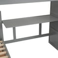 thumbnail image 4 of Bellemave L Shaped Triple Bunk Bed with Stairs, Wood Twin Over Full Bunk Bed with Desk and Wardrobe, Bunk Beds Frame with 3 Storage Drawers for 3 Teens（Gray）, 4 of 10