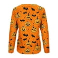thumbnail image 5 of FDGIU 2025 Halloween Shirts Women Crewneck, Cute Ghost Pumpkin Graphic Casual Long Sleeve Tops, Loose Fit Pullover for Autumn Parties, 5 of 5