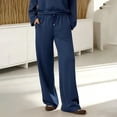 thumbnail image 4 of Pyhlmscde Women's Fall Winter Warm Up Suits 2 Pieces Lapel Sweatshirt Wide Leg Pants Set, 4 of 4