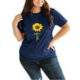 thumbnail image 2 of XCHQRTI Faith 4th of July Shirt Plus Size Women Graphic Tees Summer Short Sleeve Tops, 2 of 7
