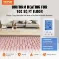 thumbnail image 2 of VEVOR Floor Heating Mat, 100 Sq. ft, Electric Radiant In-Floor Heated Warm System with Digital Floor Sensing Thermostat, Includes Installation Monitor, Adhesive Back for Easy Installation on The Floor, 2 of 9