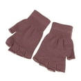 thumbnail image 3 of Boys & Girls Fingerless Gloves Knitted Mitten (Brown One Size), 3 of 5