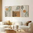 thumbnail image 2 of 3Pcs Boho Sage Canvas Wall Art Green Plant Geometric Line Sun Painting Pictures Wall Decor Beige Minimalist Posters Prints Artwork for Bathroom Living Room Bedroom Home Decoration, 2 of 7