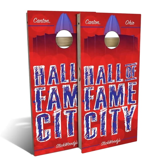 Skip's Garage | Hall Of Fame City Cornhole Board Set | Includes Boards & Bags | Choose Your Size & Accessories
