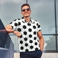 thumbnail image 5 of Daiia Soccer Ball Pattern Men’s Polo Shirts,Solid Deck Shirt,Classic Fit, Breathable Cotton Polo for Casual and Sport Wear-4X-Large, 5 of 7