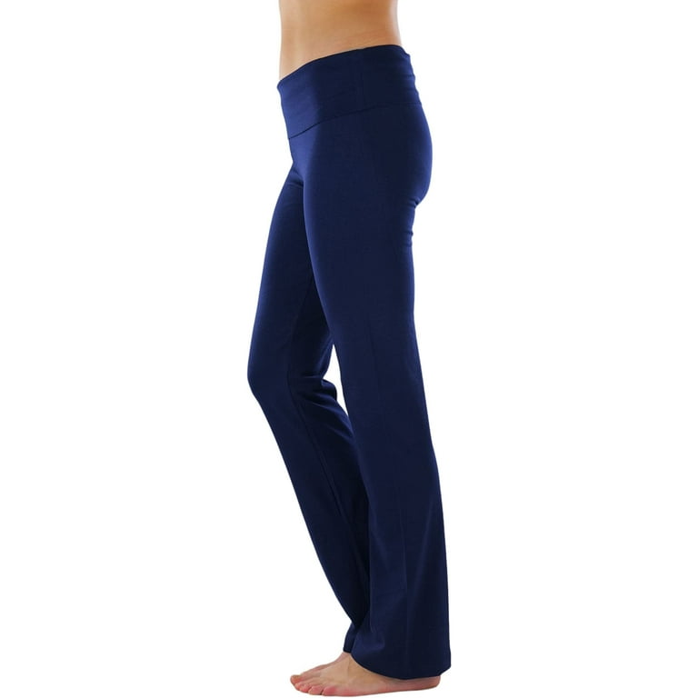 ToBeInStyle Women's Low Rise Sweatpants w/Fold-Over Waistband - Small -  Navy 