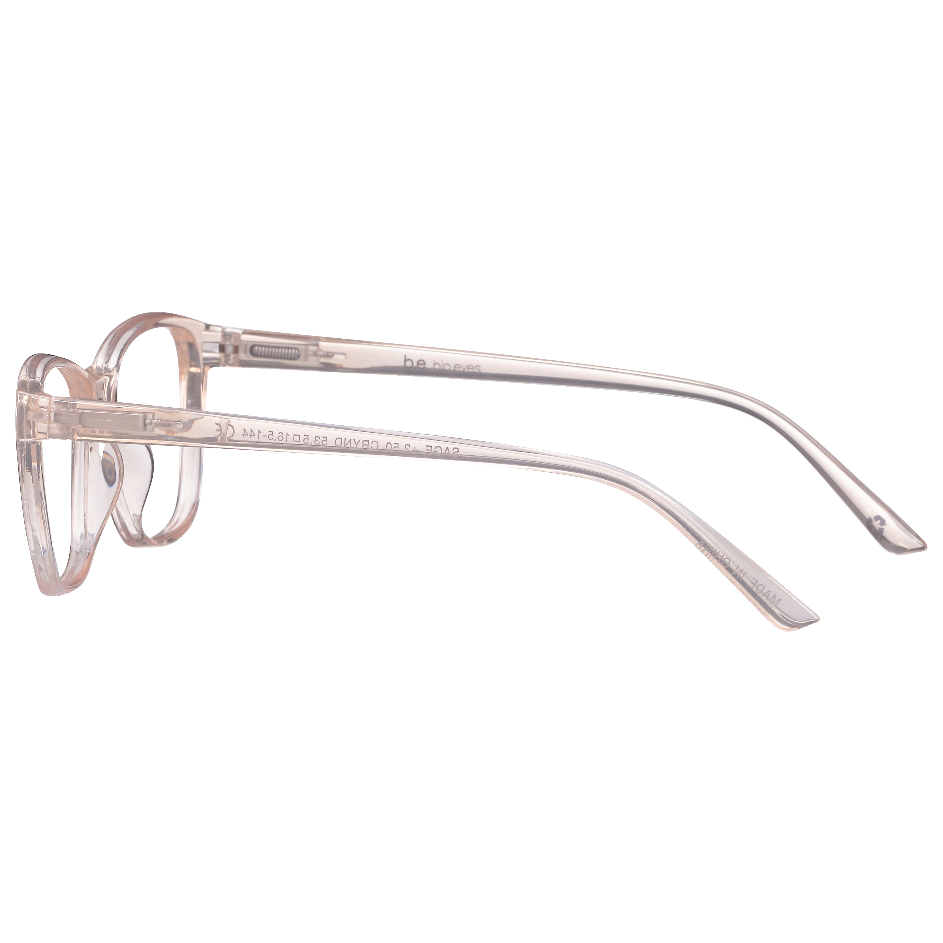 (2 pack) B.E Bio Eyes Womens Cateye Reading Glasses Made from Recycled Plastic Sage +2.50 in Nude
