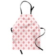 thumbnail image 1 of Coral Apron Checkered Pattern with Ancient Symbol of Fleur De Lis Royal French Lily Flower, Unisex Kitchen Bib Apron with Adjustable Neck for Cooking Baking Gardening, Coral Baby Pink, by Ambesonne, 1 of 3