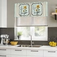 thumbnail image 4 of Sunflower Curtain Valances for Windows, Kitchen Valance Window Treatments Panel 2 Pack, Yellow Floral Stripe Farmhouse Modern Art Rod Pocket Short Curtains for Bathroom Bedroom 42 x 18 Inch, 4 of 8