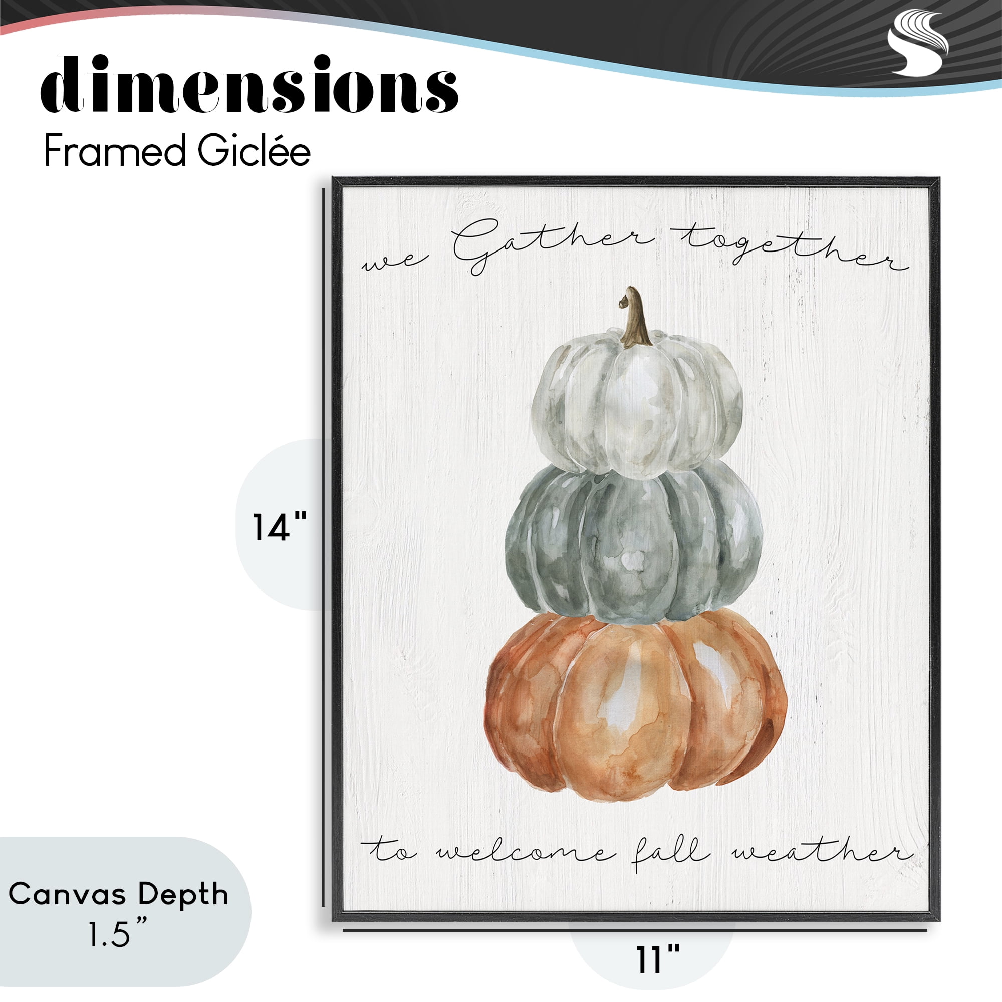 Stupell Industries Gather Together Fall Weather Black Framed Giclee Art, design by Livi Finn