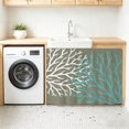 thumbnail image 2 of Coastal Corals Small Sink Skirt, Bathroom Vanity Cabinet Adhesive Curtain, Turquoise White Ocean Life Sage Green Art Utility Under Sink Cover Decorative Kitchen Cabinet Curtains 10"x11", 2 of 8
