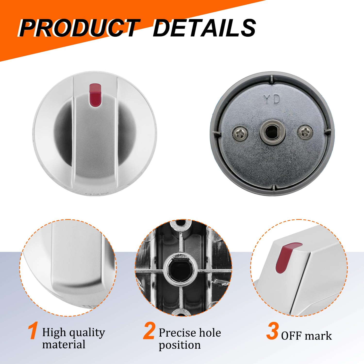 DG94-03500A/Z for Sam.sung Gas Stove Knob Replacement, DG94-03500U DG94-04396A Range Oven Knobs, Compatible with NX60T8111SS NX60T8311SS NX60T8711SS Etc,5 Pack