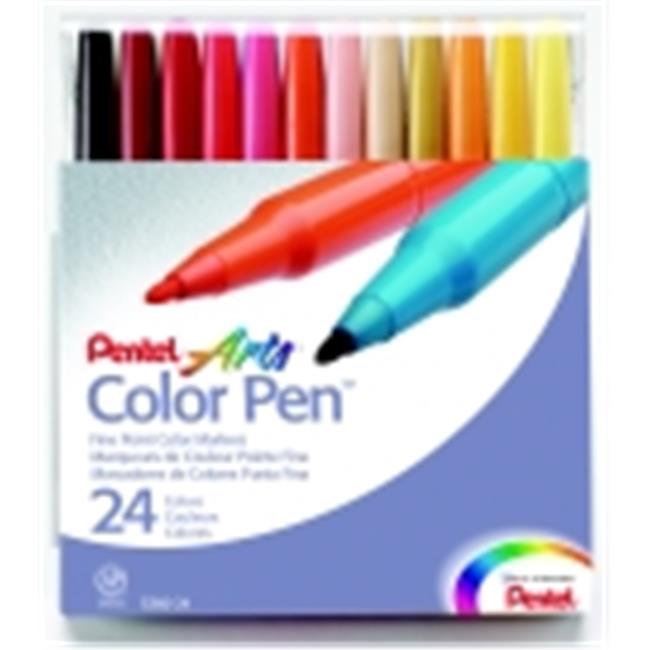 Pentel Fine Fiber Tip NonToxic Water Based Color Marker Set 24