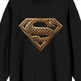 thumbnail image 2 of Superman Textured Shield Crew Neck Long Sleeve Women's Black Sweatshirt-XXL, 2 of 3