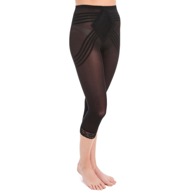 Women's Rago 6269 Shapette Capri Pant Liner with Contour Bands (Black 7X)