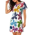 thumbnail image 2 of Daiia Colorful Butterflies Print Women's Nightshirt Soft Nightgowns for Women Short Sleeve dress Short-sleeved Sleepwear, 2 of 6