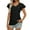 Black, variant on Eyelet Tops for Women V Neck Ruffle Cap Sleeve Tunic Top Dressy Casual Travel Casual Comfy Tee