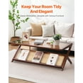 thumbnail image 2 of VEVOR Rattan Coffee Table, Z-Shaped Rattan Woven Bamboo Coffee Table with Tempered Glass Top, 47” Modern Boho Storage Coffee Table with Natural Bamboo Legs, for Living Room, Bedroom & Small Spaces, 2 of 9