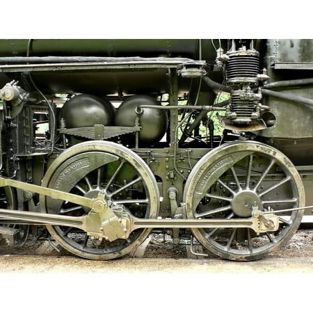 Rail Transportation Set - LAMINATED POSTER Wheel Transport Steam Engine Old Part Rail Poster 24x16 Adhesive Decal